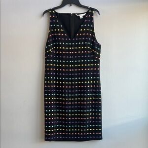 Diane Von Furstenberg Black Dress with Multicolored Stripes